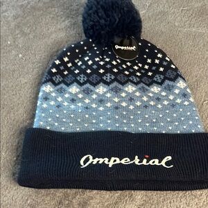 Imperial Blue Knit Beanie with Pom